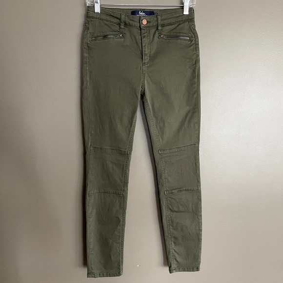 Boden Brighton Biker Skinny Jeans‎ in Marsh Army Green Size 4P Olive Green Moto - Picture 7 of 16